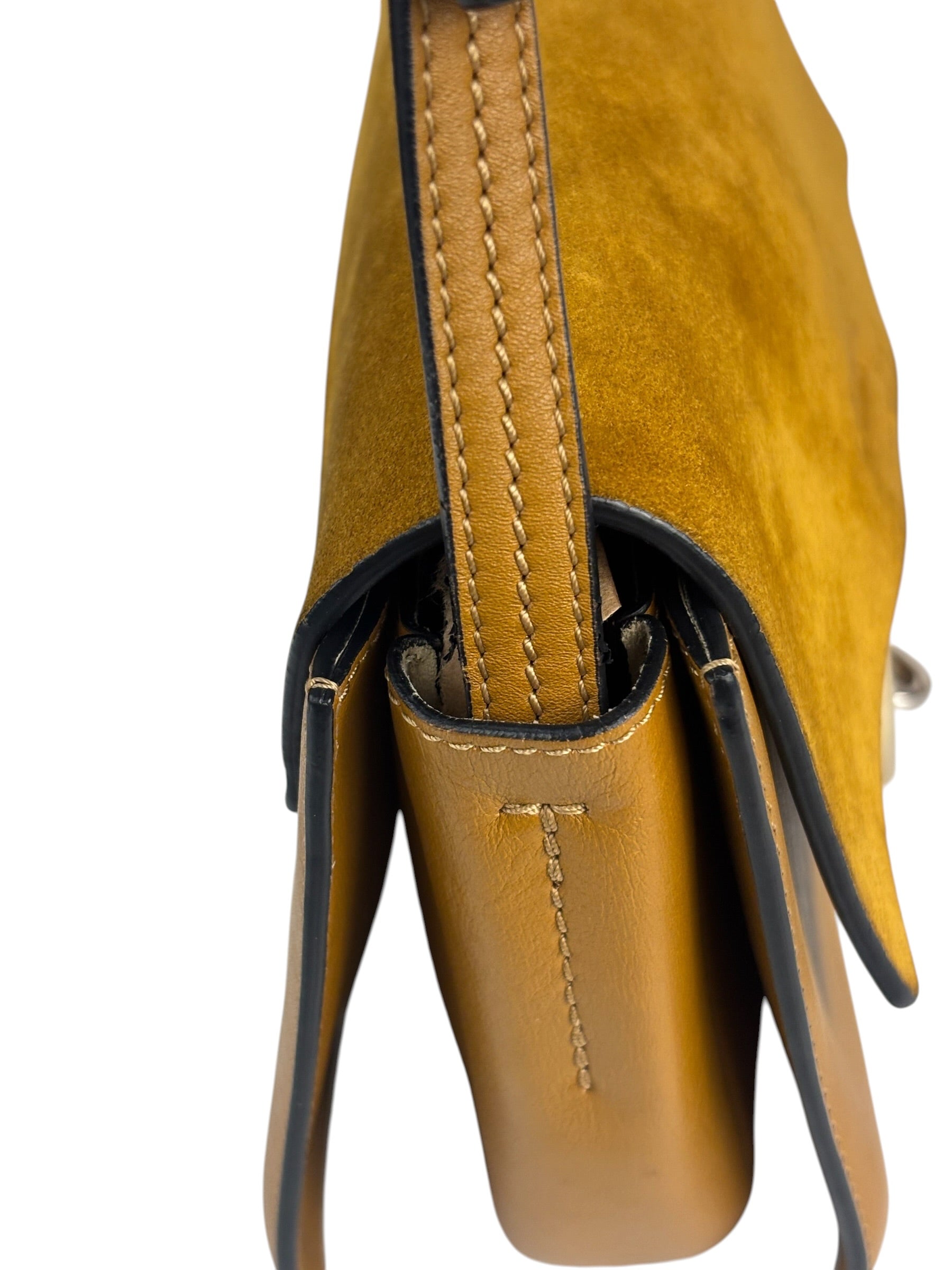 Chloe Mustard Yellow Leather/Suede Faye Bag