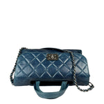 Chanel Blue Quilted Calfskin Large Convertible Boy Two-Way Bag 2012