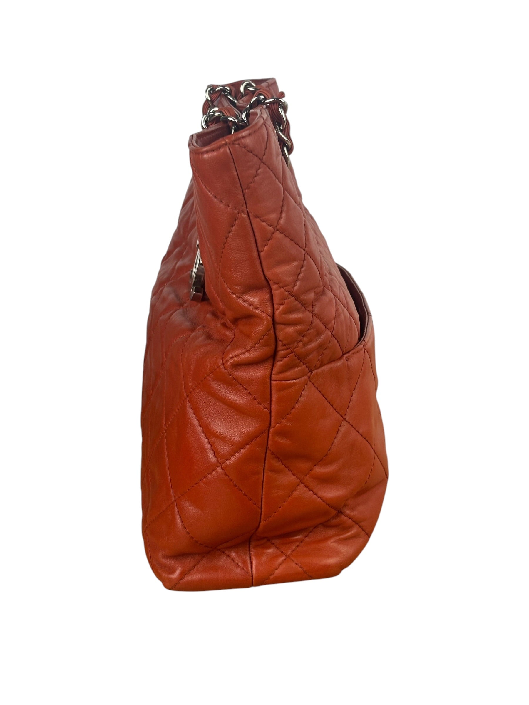 Chanel Red Quilted Calfskin In The Business Tote 2011