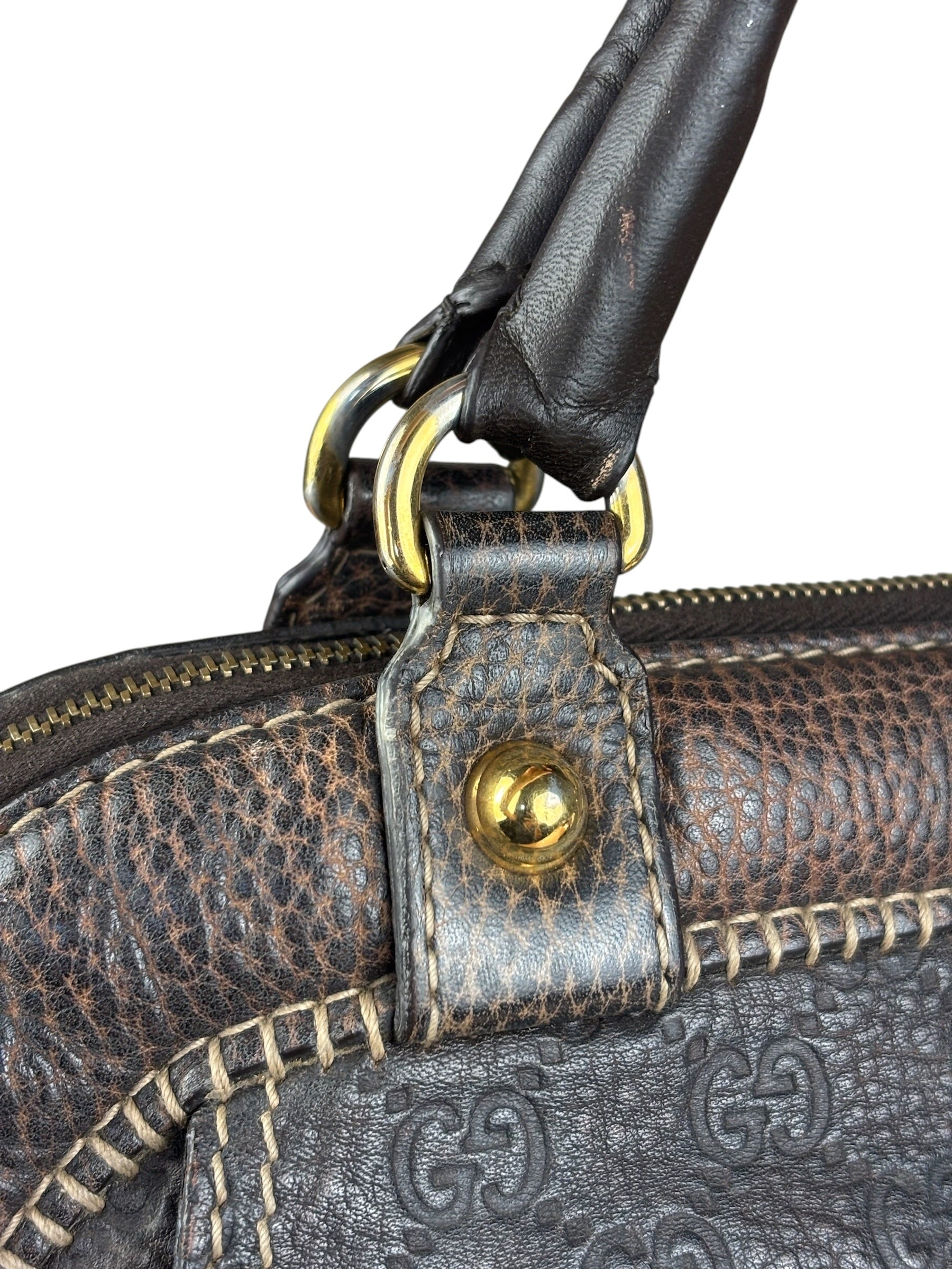 Gucci New Pelham Brown Leather Handbag
