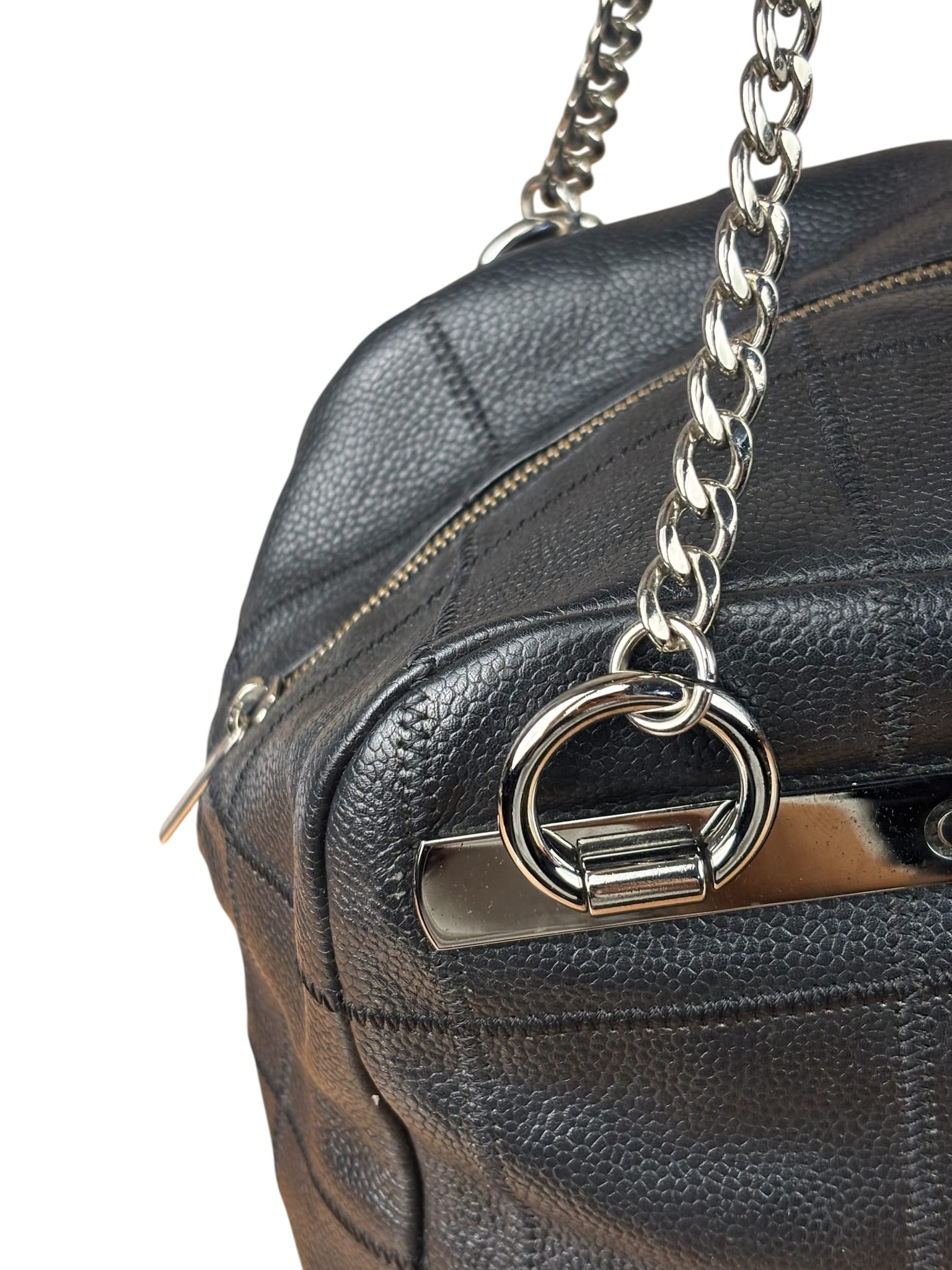 Chanel Black Caviar Chocolate Bar Shoulder Bag