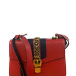 Gucci Red Leather Sylvie Shoulder Bag