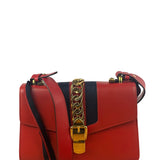 Gucci Red Leather Sylvie Shoulder Bag