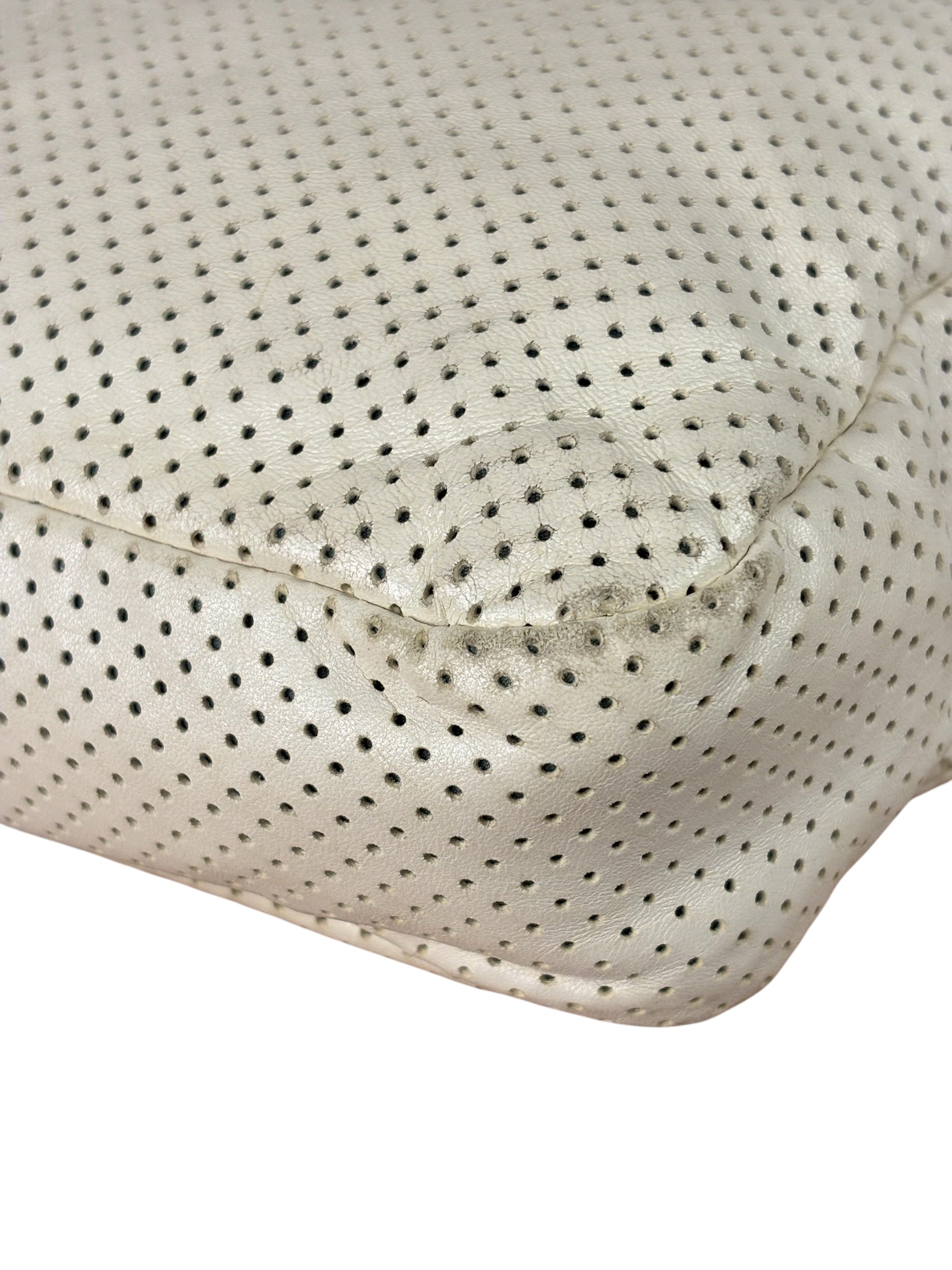 Chanel Ivory Perforated Drill Two-Tone Mademoiselle Flap Bag 2006
