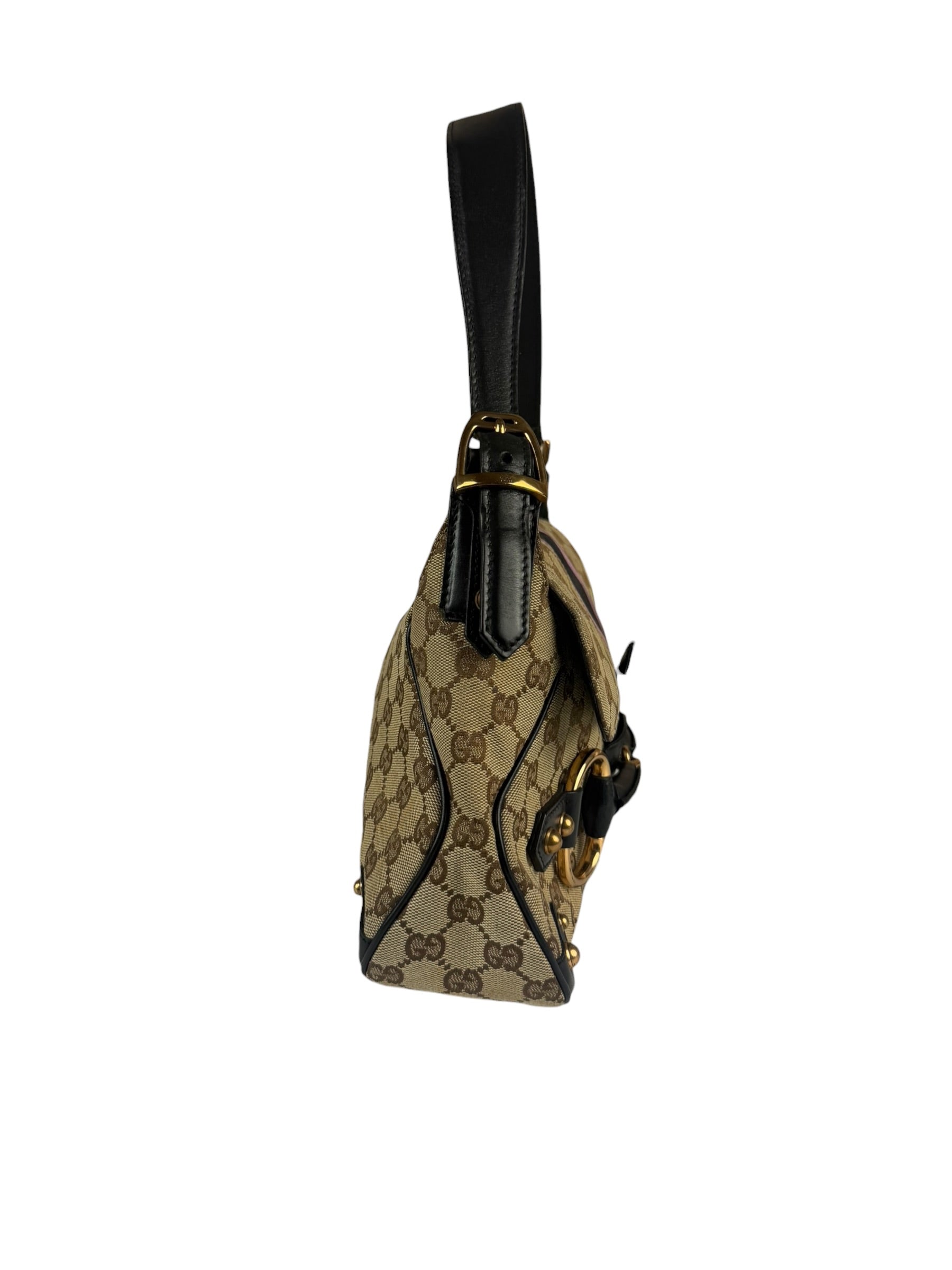 Gucci GG Canvas Web Horsebit Shoulder Bag