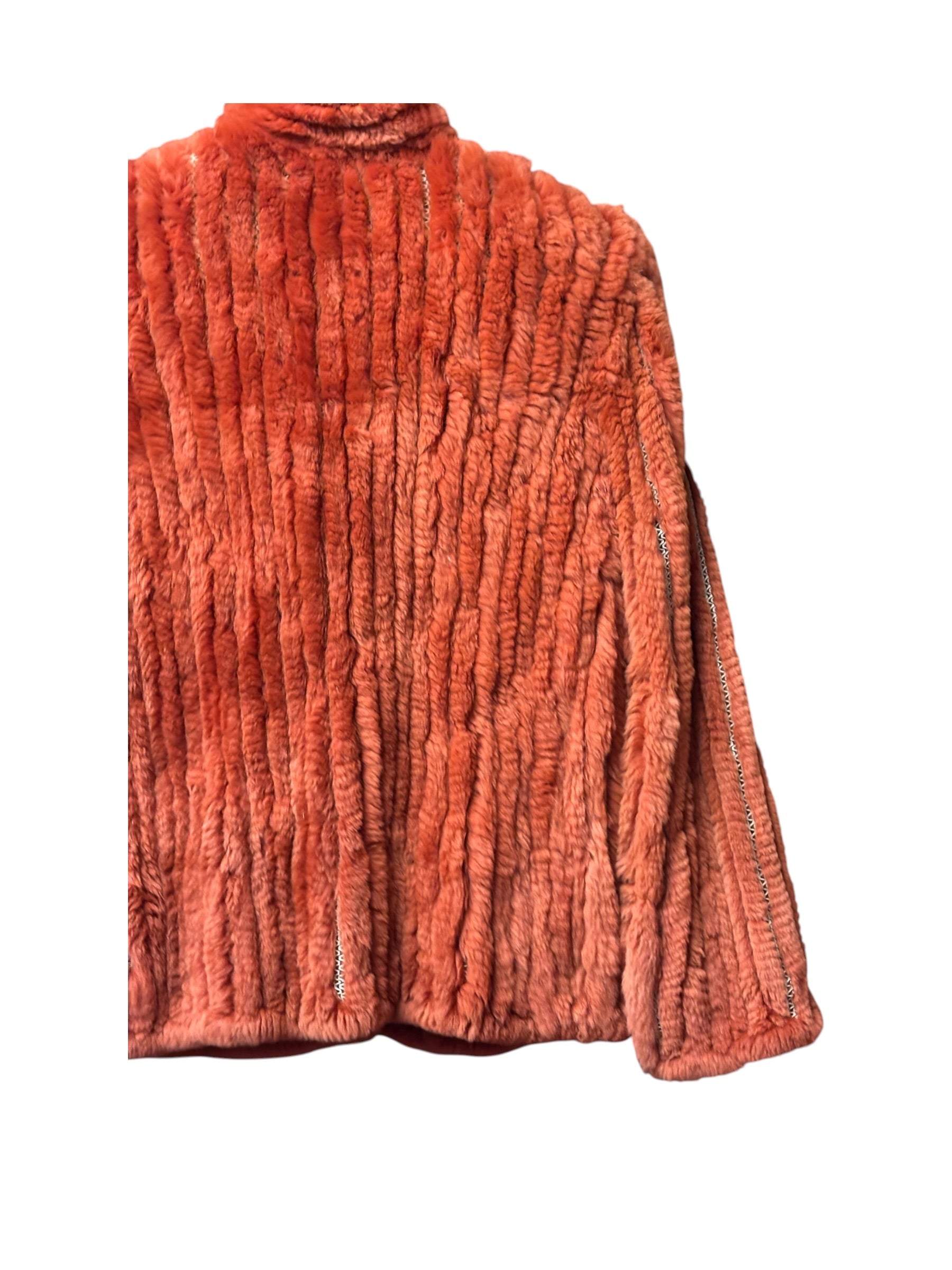 Fabio Mantegazza Vintage Orange Sheared Faux Fur Coat