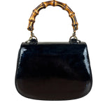 Gucci Bamboo Mini Top Handle Patent Leather Black