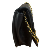 Chanel Black CC Quilted Leather Chain Flap Bag 90s