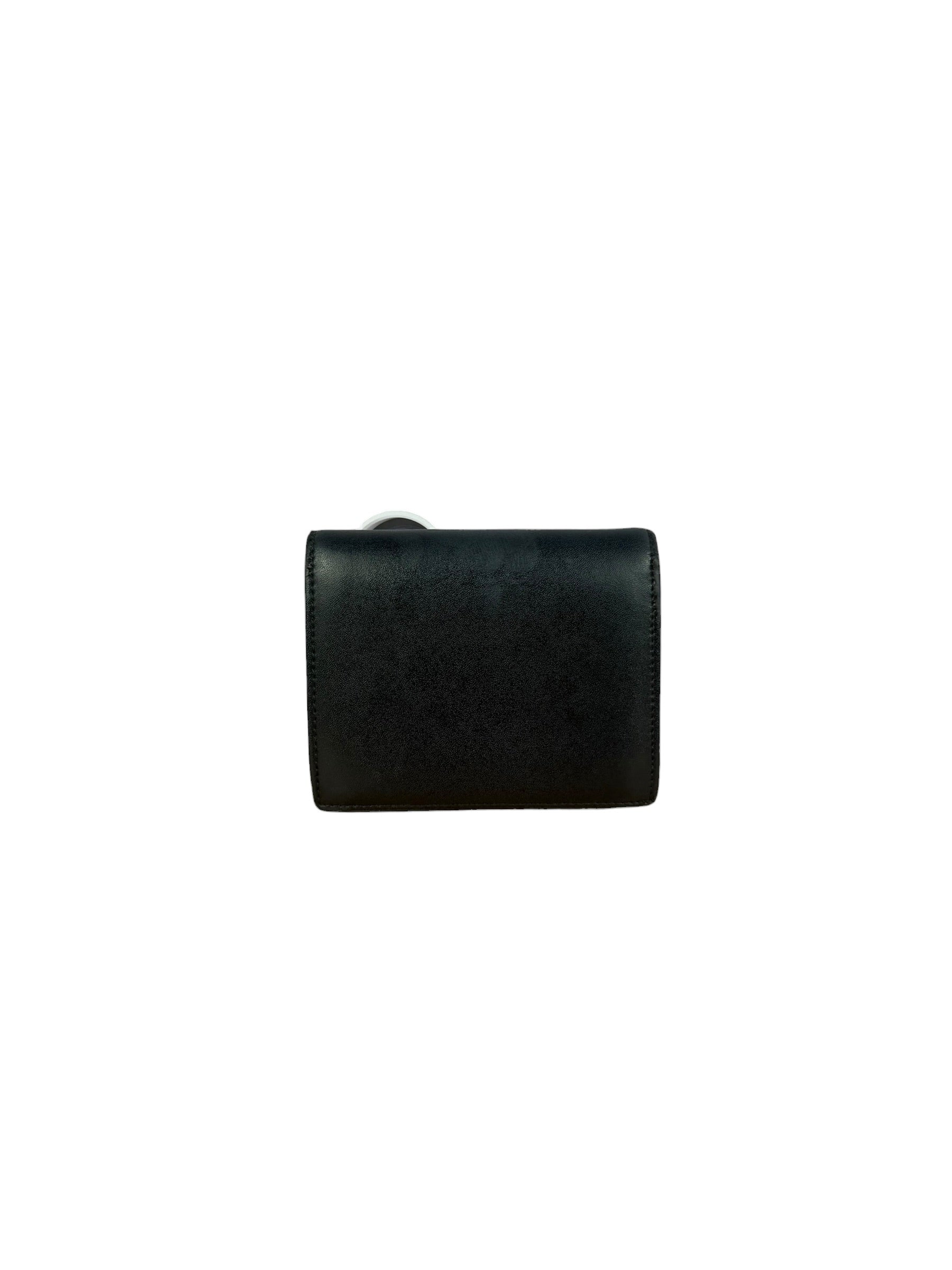 Fendi Black Leather Bifold Compact Wallet