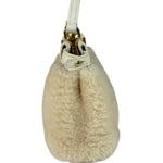 Fendi Cream Fur Lambskin Trim Micro Peekaboo Two-Way Bag