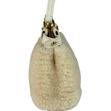 Fendi Cream Fur Lambskin Trim Micro Peekaboo Two-Way Bag