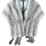 Saga Mink Vintage Grey Fur Tailed Shawl