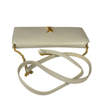 YSL Beige Leather Cassandre Flap Phone Holder