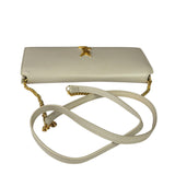 YSL Beige Leather Cassandre Flap Phone Holder