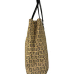 Fendi FF Beige Canvas Double Pocket Tote Bag