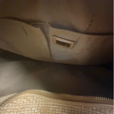 Fendi Beige Leather Trim Woven Hobo Bag