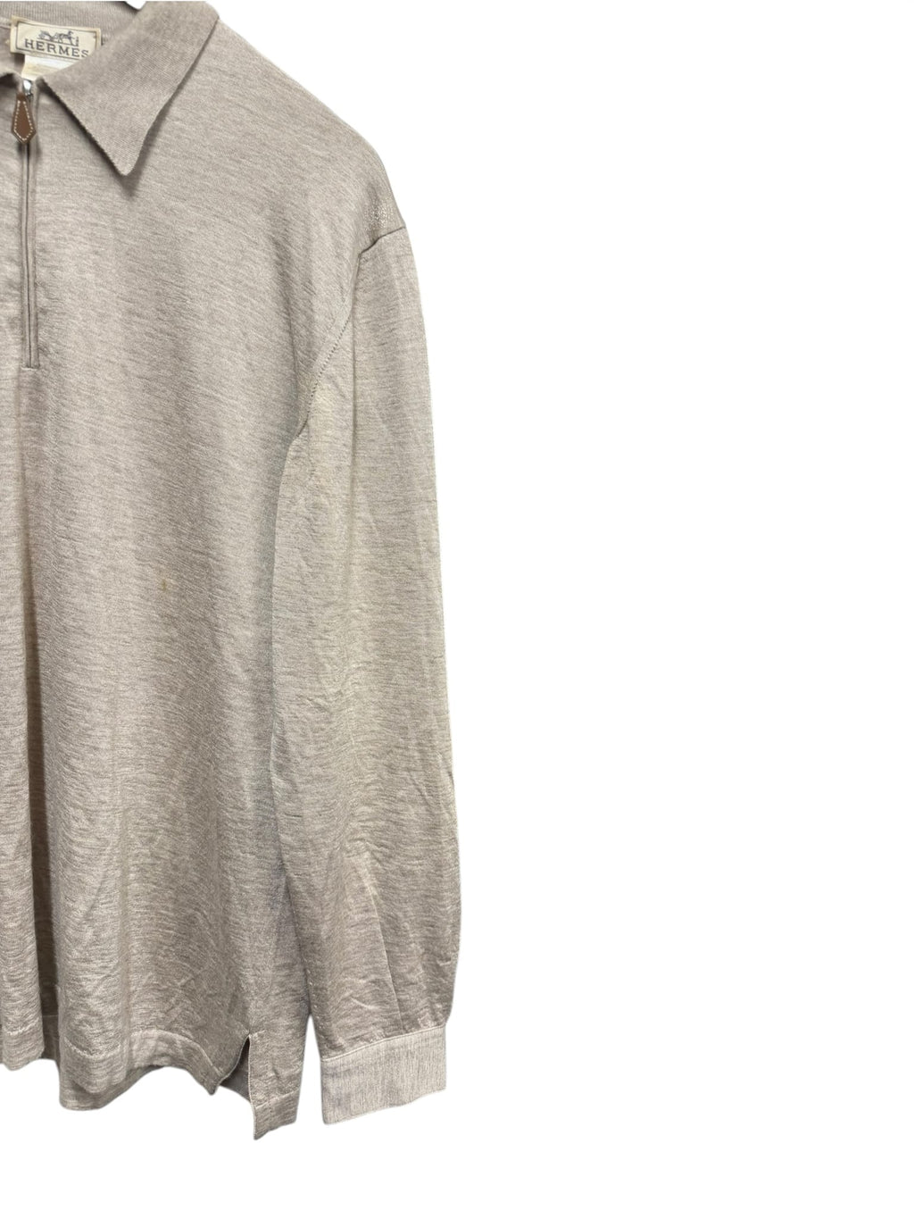 Hermes Beige Cashmere Blend Quarterzip