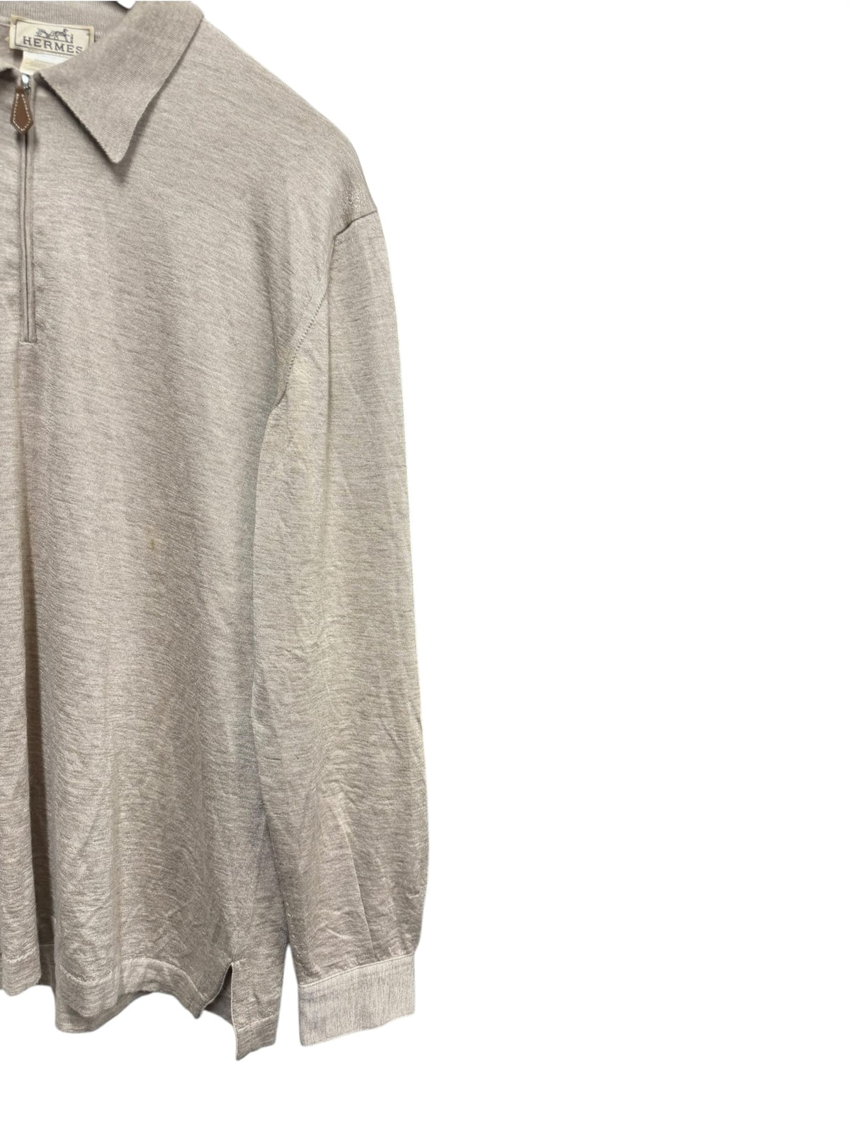 Hermes Beige Cashmere Blend Quarterzip