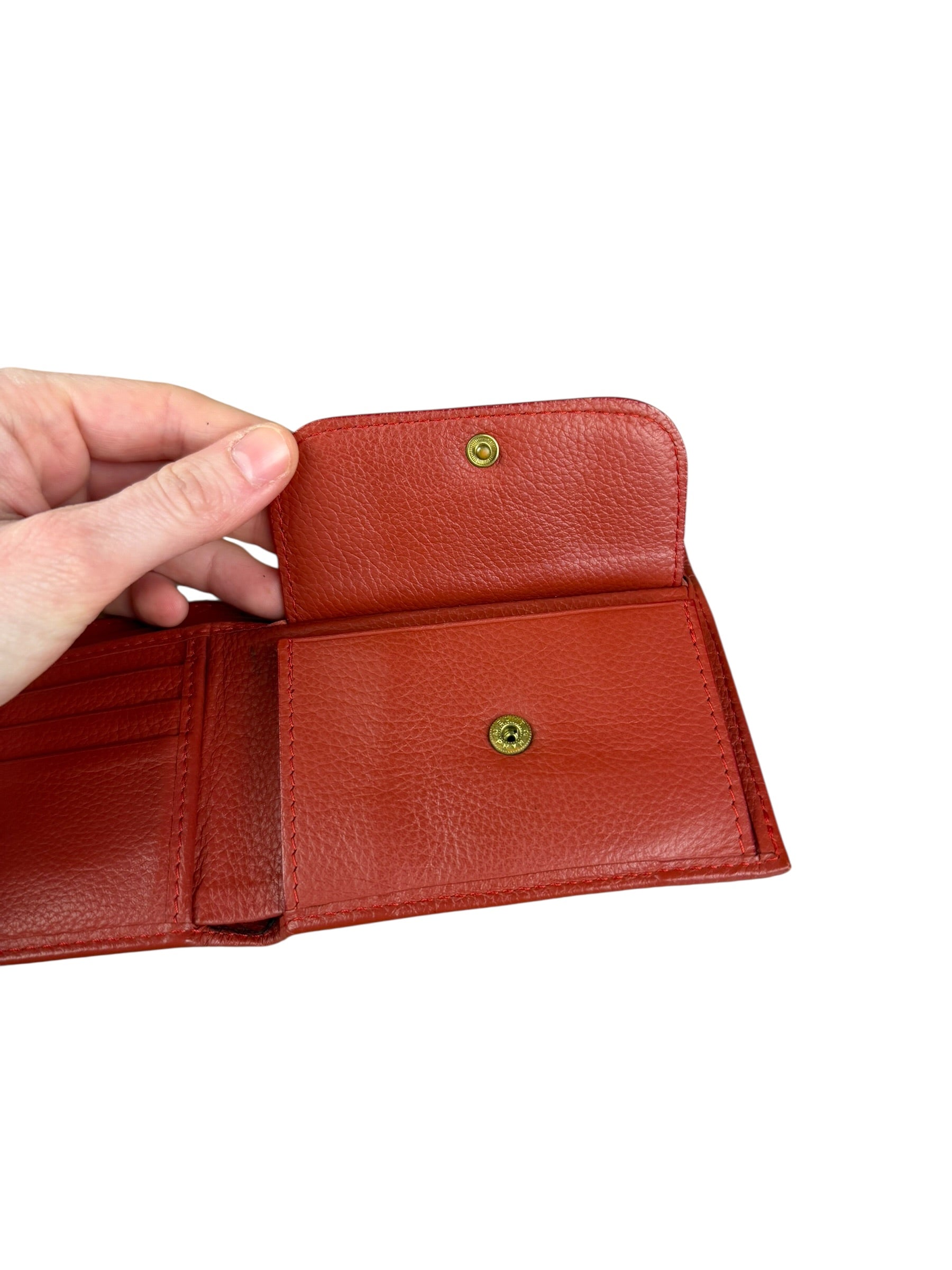 Rolex Red Leather Bifold Wallet