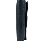 Christian Dior Navy Leather Tri-Fold Compact Wallet