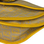 Fendi Yellow Leather Trim Zucca Crossbody Bag