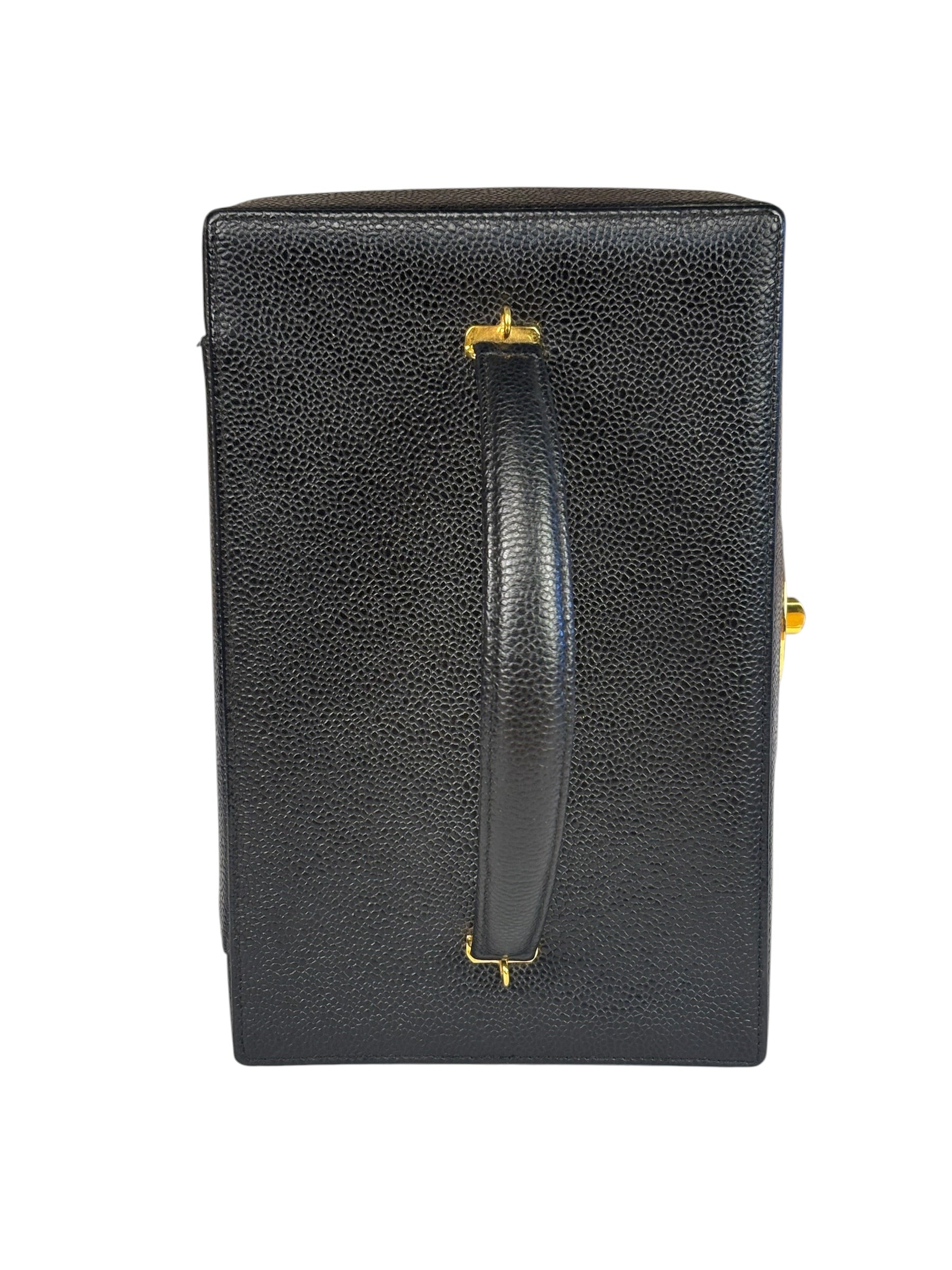 Chanel Black Caviar Leather Vanity Train Case 1995