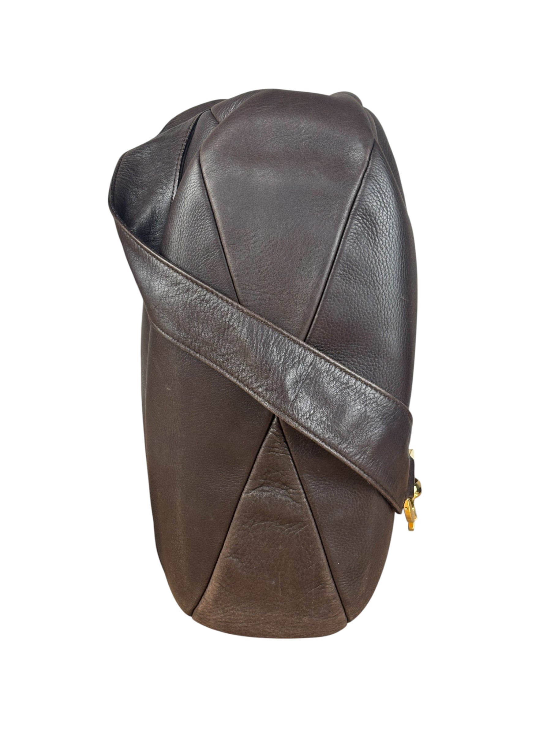 Ferragamo Vintage Brown Leather Hobo Bag