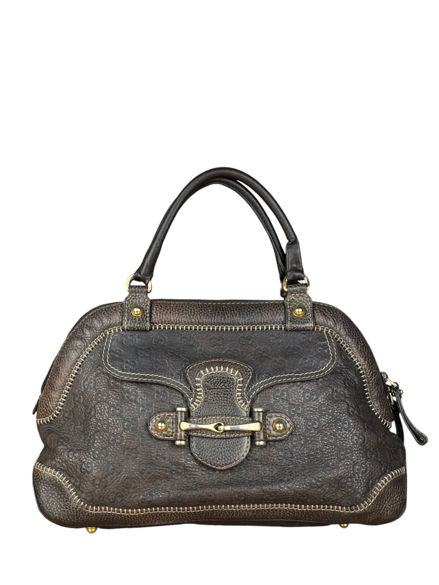 Gucci New Pelham Brown Leather Handbag