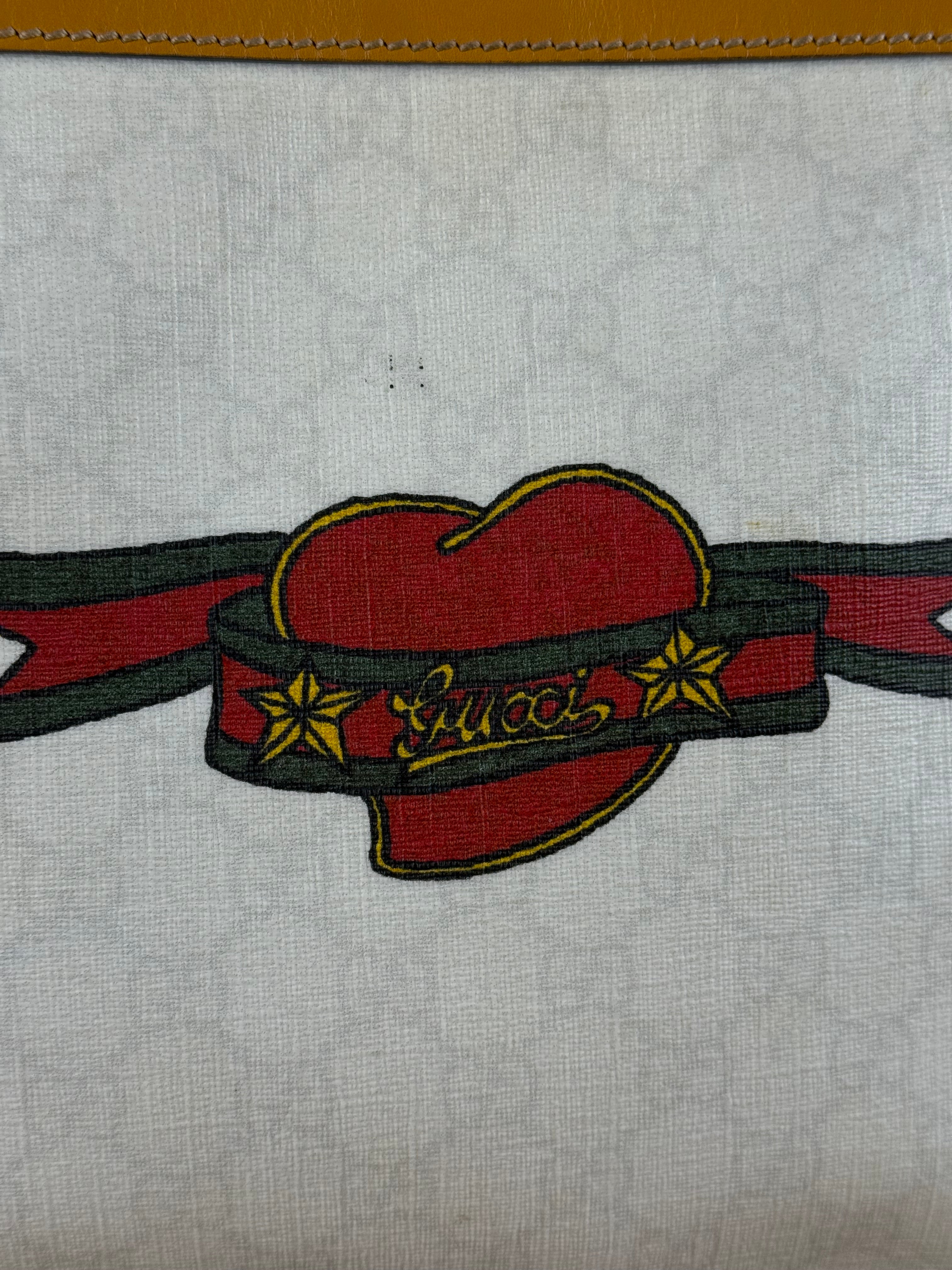 Gucci Vintage Tattoo Heart GG Shoulder Bag