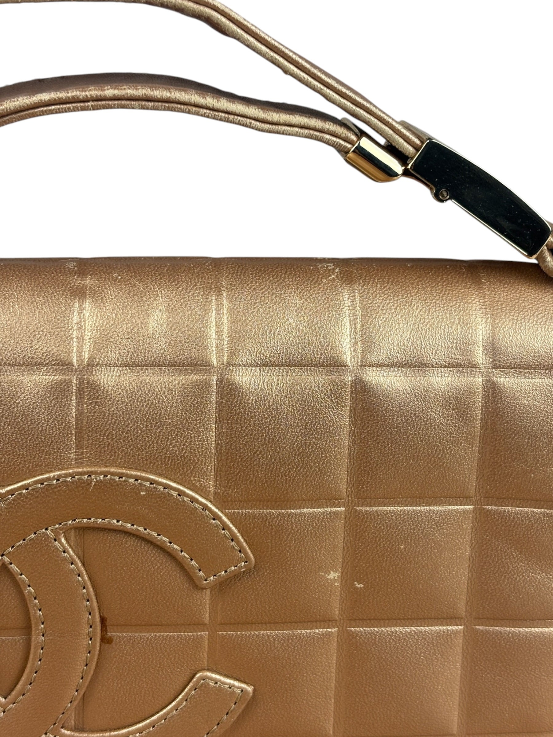 Chanel Gold Calfskin Chocolate Bar Shoulder Bag 2002