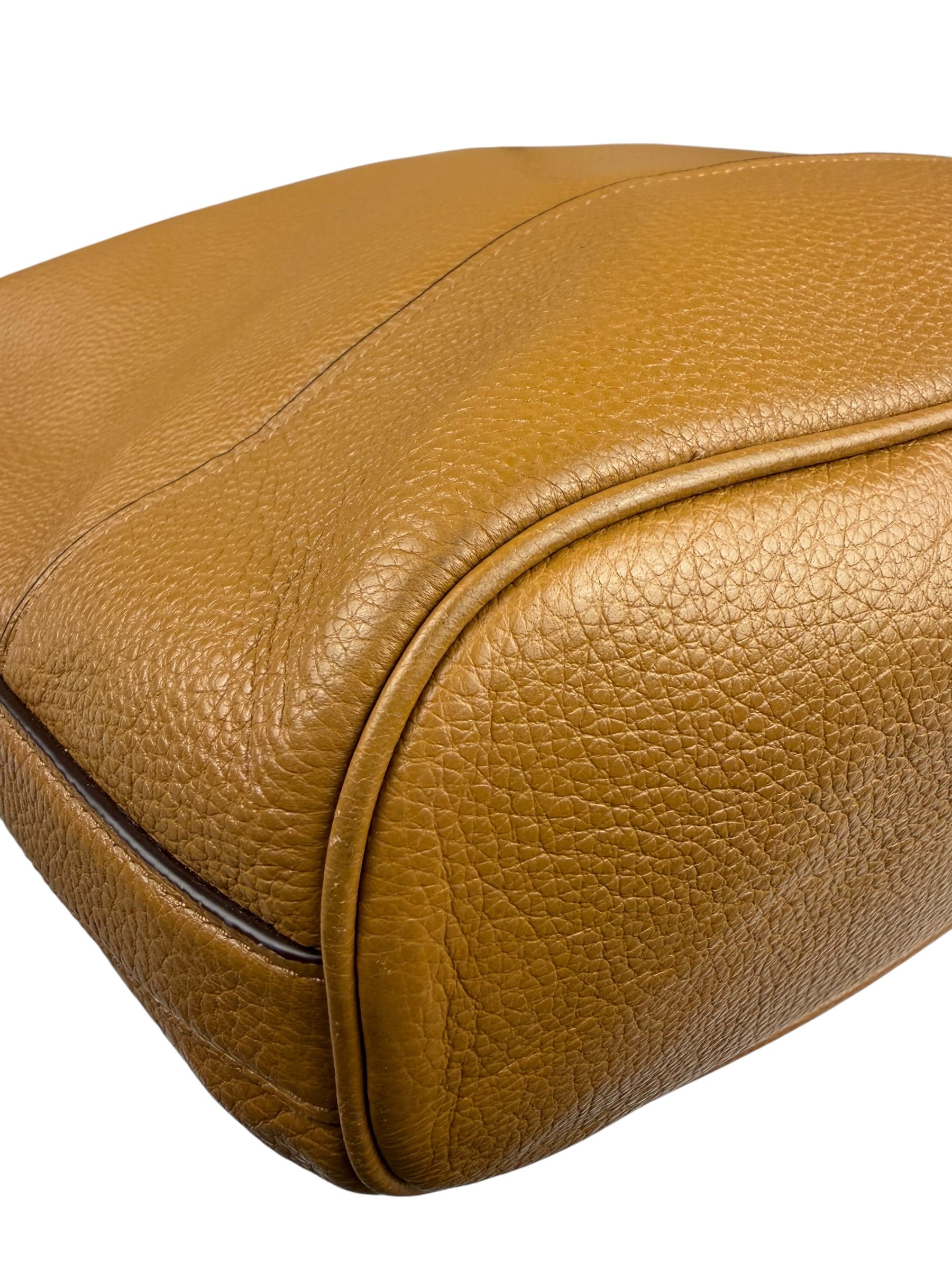 Coach Camel Leather Paxton Bucket Crossbody