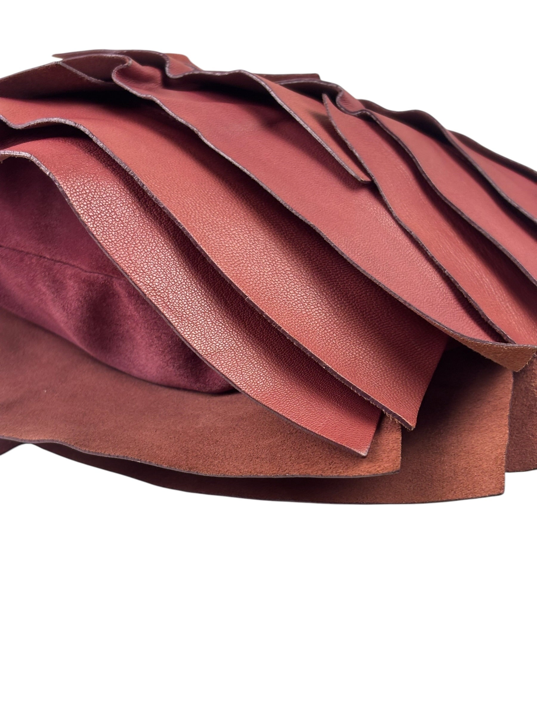 Yves Saint Laurent Dusty Rose Leather Tropez Ruffled Frilled Hobo Bag