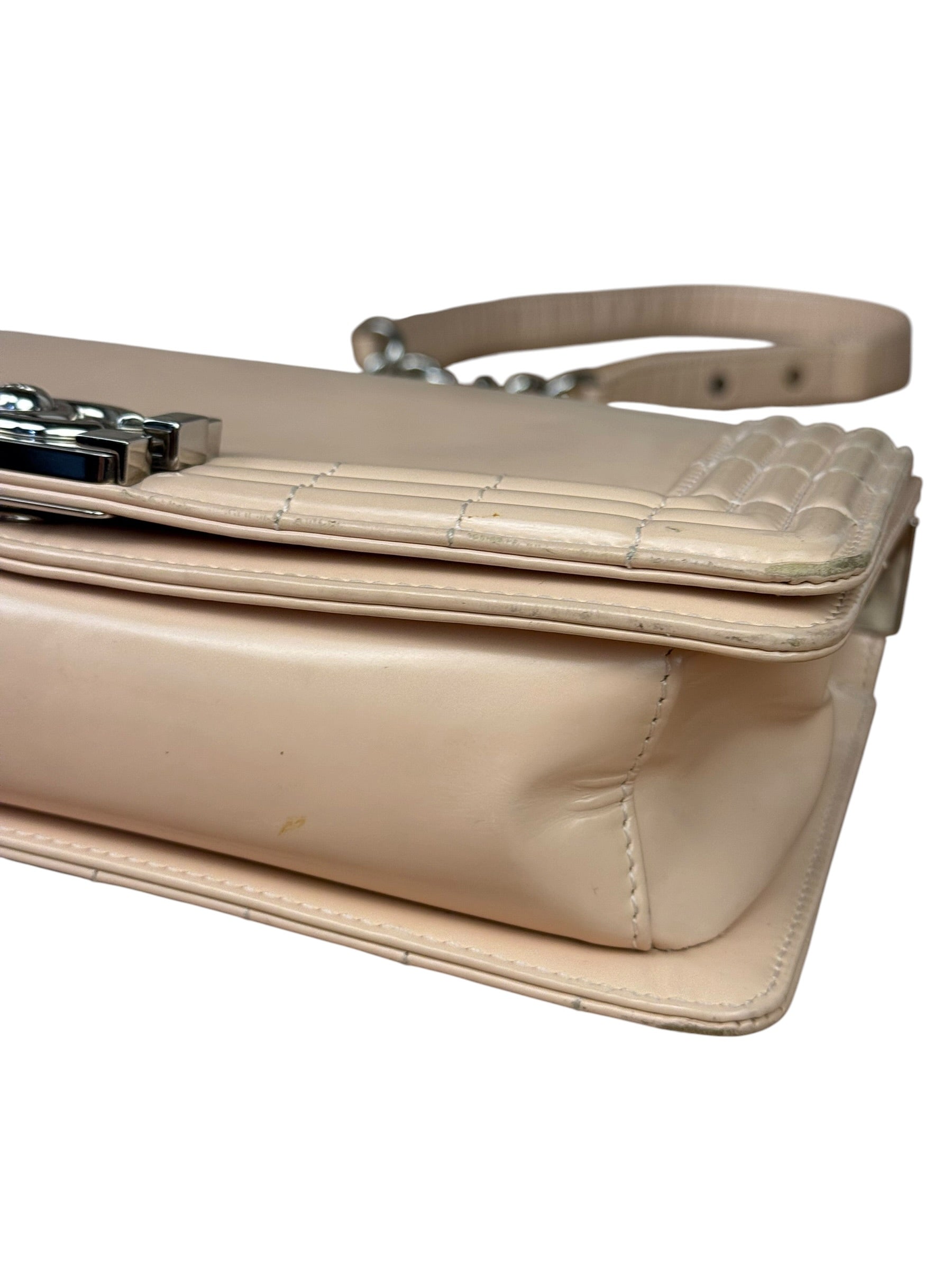 Chanel Cream Patent Leather Boy Flap Bag 2012