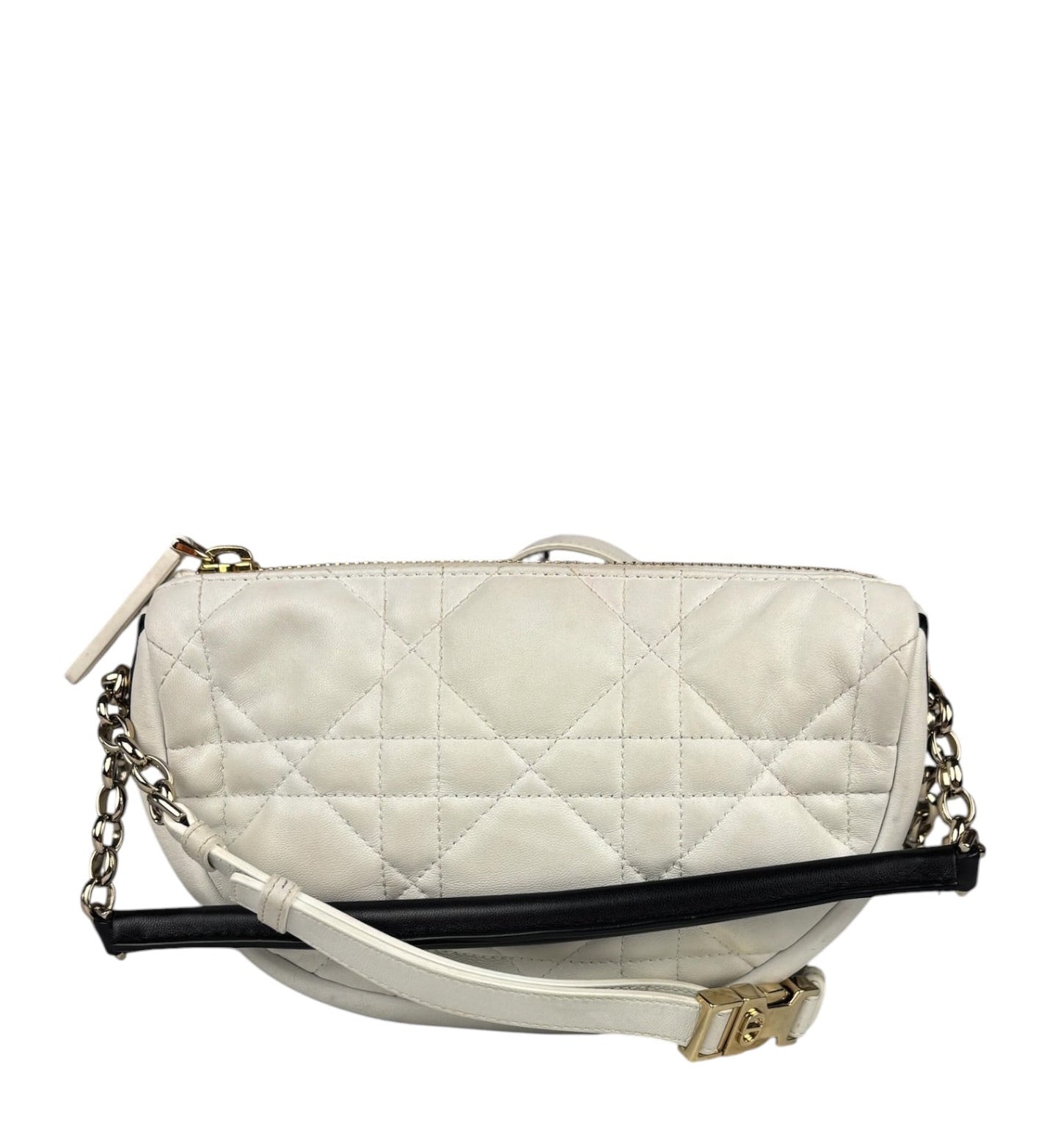 Christian Dior White Leather Micro Vibe Two-Way Bag