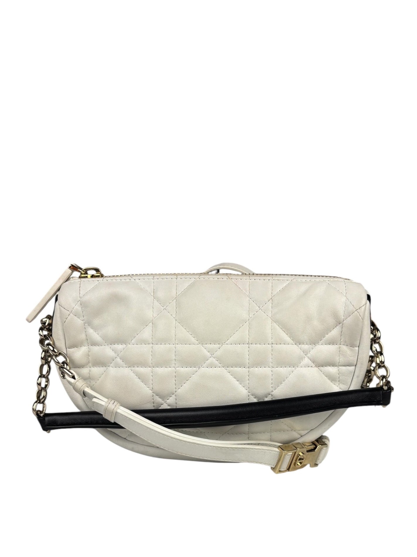 Christian Dior White Leather Micro Vibe Two-Way Bag
