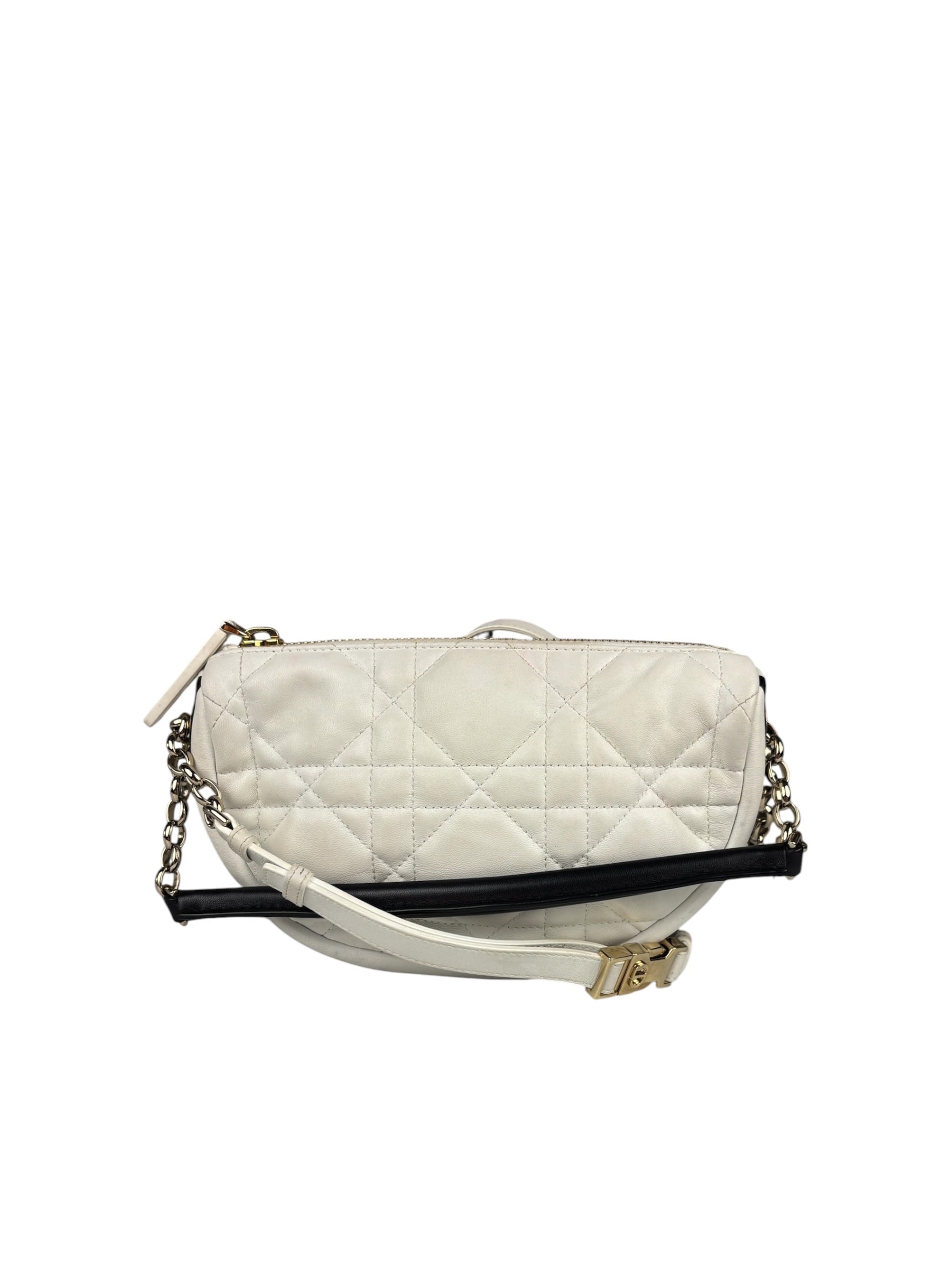 Christian Dior White Leather Micro Vibe Two-Way Bag