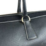 Salvatore Ferragamo Vintage Black Pebbled Leather Tote Bag