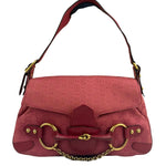 Gucci GG Vintage Pink Canvas Horsebit Shoulder Bag