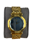 Christian Dior 63151 Blue Octagon Dial Gold Plated Band