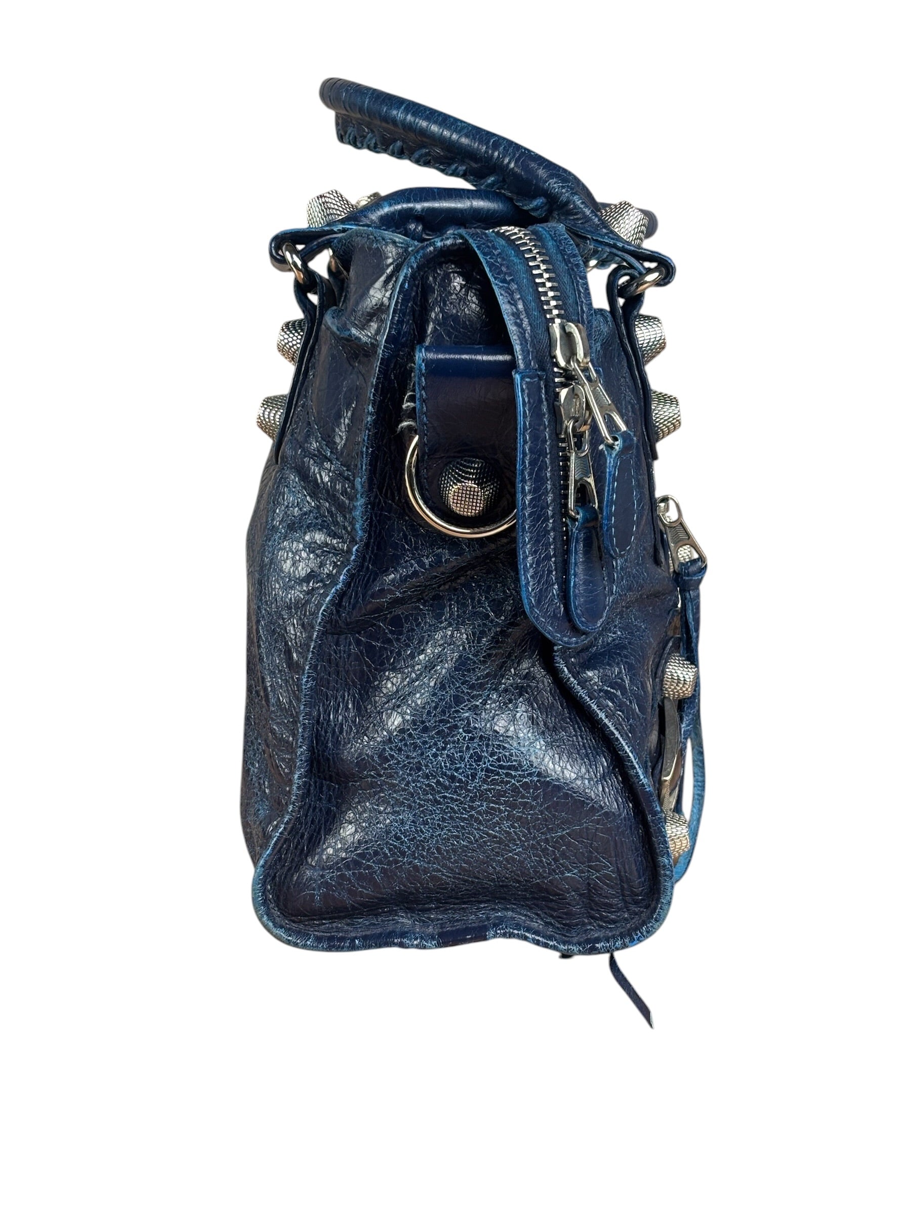 Balenciaga Navy Blue Giant Hardware City Bag