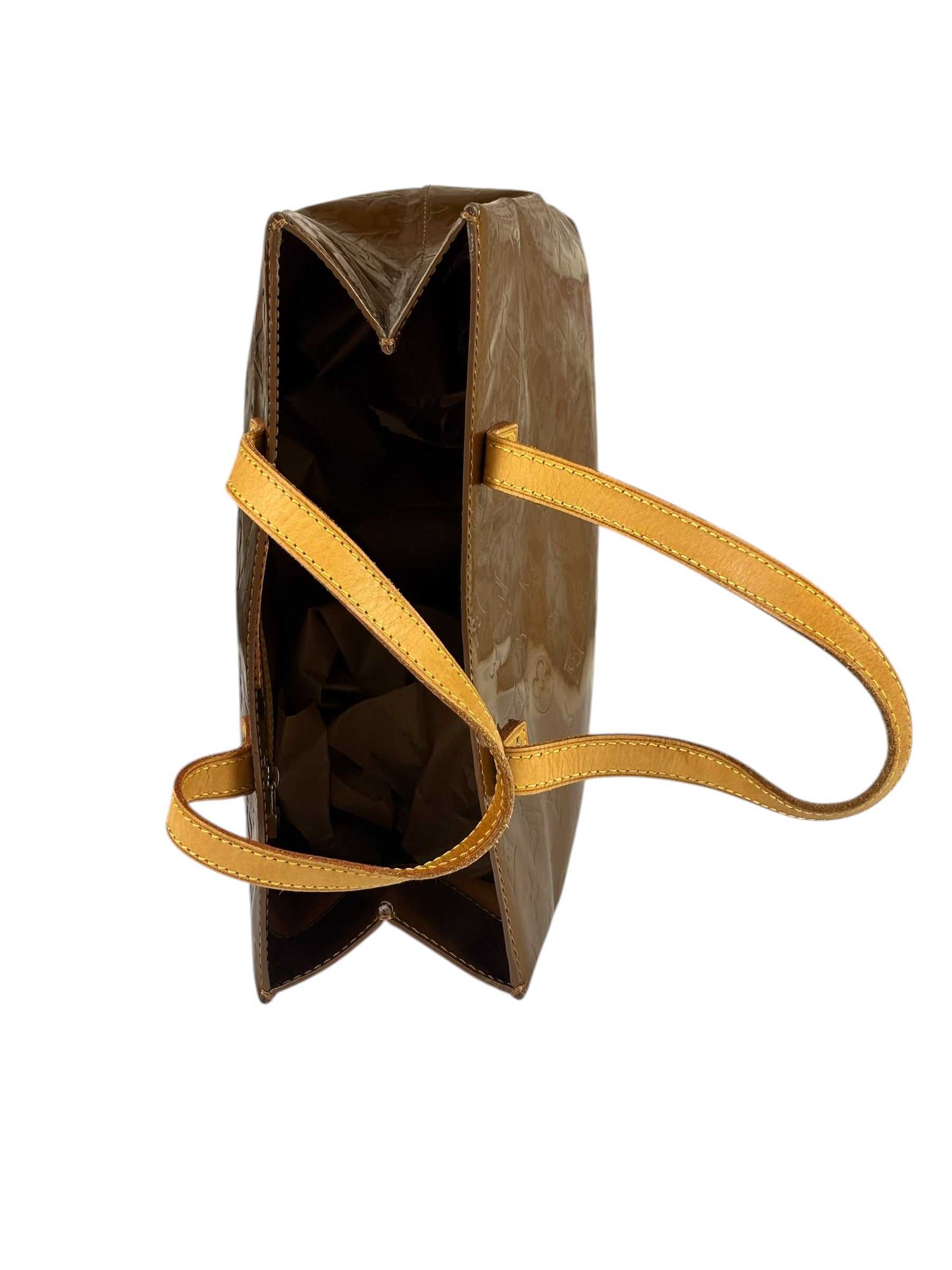 Louis Vuitton Metallic Bronze Vernis Reade MM