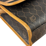 Christian Dior Vintage Brown Leather Honeycomb Shoulder Bag
