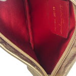 Salvatore Ferragamo Metallic Gold Gancini Shoulder Bag