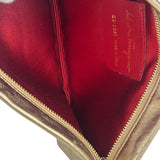 Salvatore Ferragamo Metallic Gold Gancini Shoulder Bag