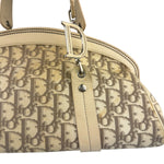 Christian Dior Vintage Monogram Flower Frame Satchel Hand Bag