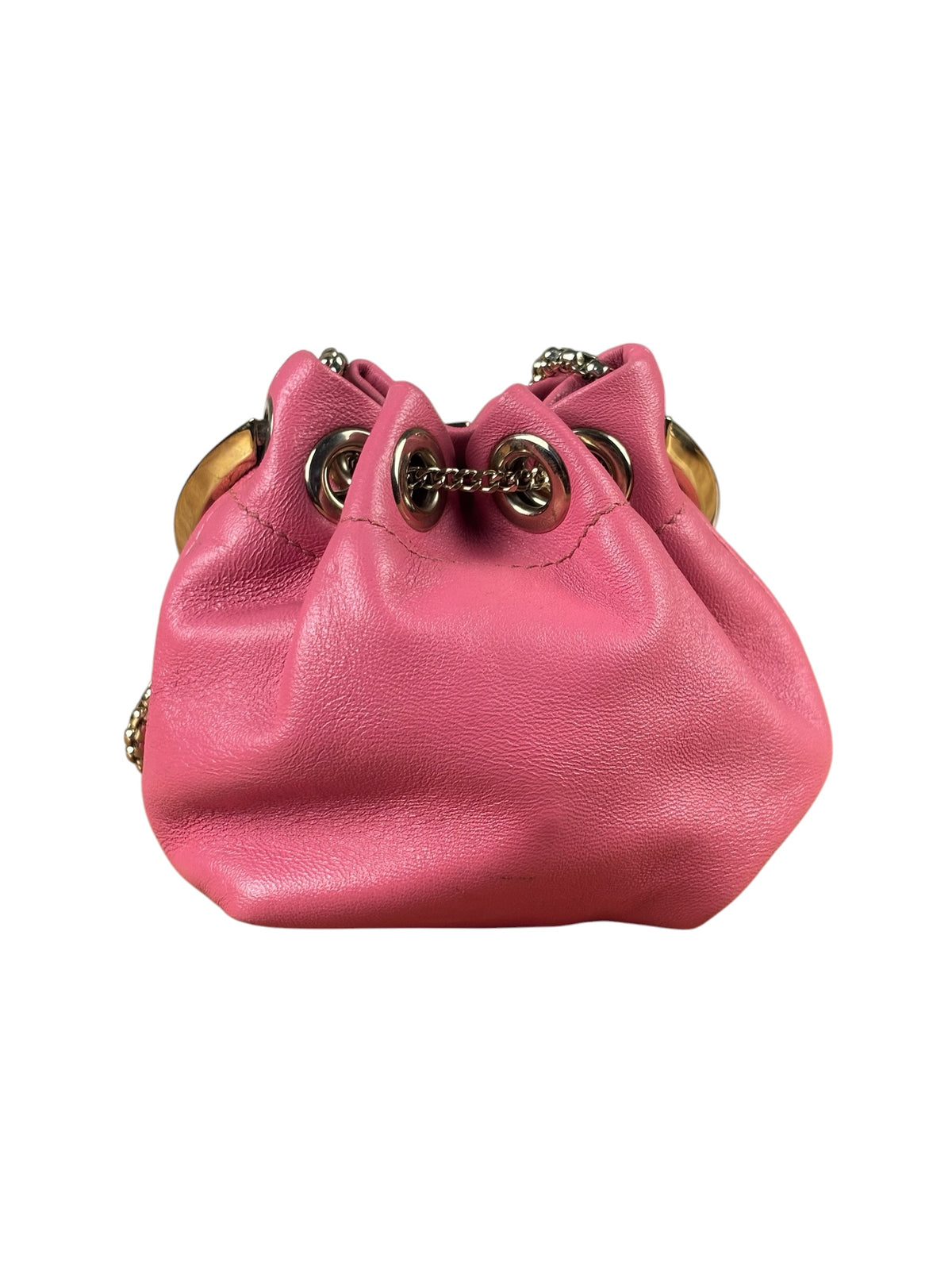 Jimmy Choo Pink Leather Micro Bob Bon Two-Way Bag