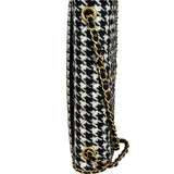 Chanel Houndstooth Tweed Heart Chain Flap Bag 2024