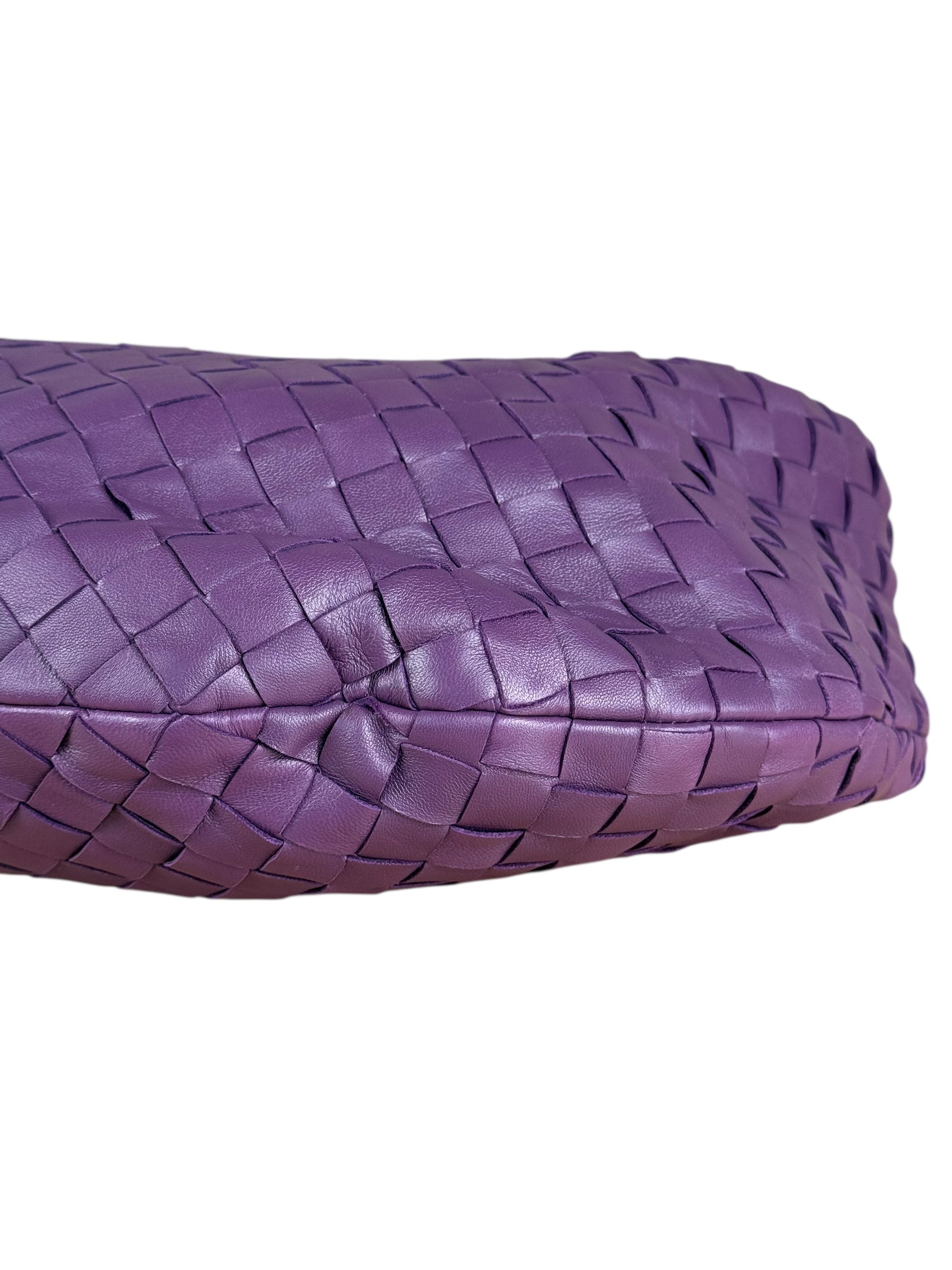 Bottega Veneta Purple Nappa Intrecciato Leather Jodie Hobo