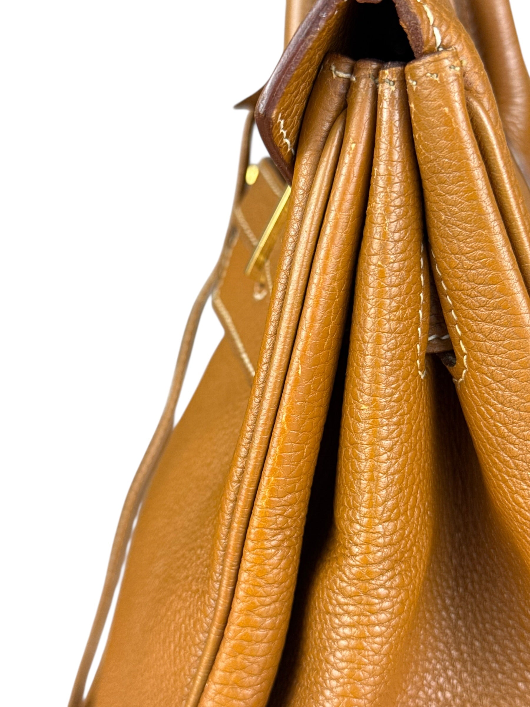 Hermes Birkin 35 Gold Brown Togo Leather Handbag 2001