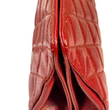 Chanel Red Caviar Quilted Frame Clutch 2012